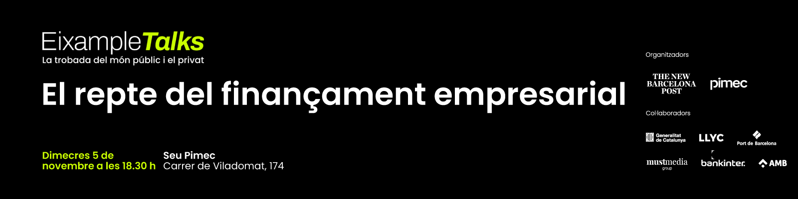 Eixample Talks. El repte del finançament empresarial