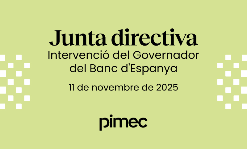 El governador del Banc d’Espanya, José Luis Escrivá, intervé a la Junta Directiva de Pimec